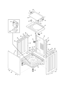 Lwrcab/top Diagram and Parts List for CFLE1011MW0  Frigidaire Washer Dryer Combo