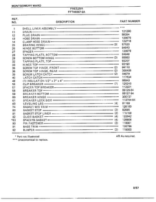 Freezer Page 4 Diagram and Parts List for 49257-7A  Frigidaire Freezer