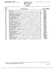 Cabinet Page 2 Diagram and Parts List for 80656-7C  Frigidaire Freezer