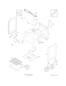 Body Diagram and Parts List for FFGF3017LWG  Frigidaire Range