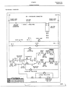 Wiring Diagram Diagram and Parts List for 2873B  Frigidaire Range