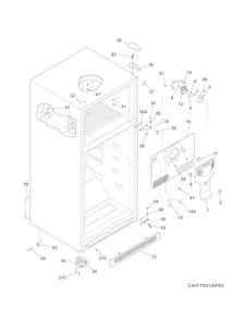 Cabinet Diagram and Parts List for 2536321201A  Kenmore Refrigerator