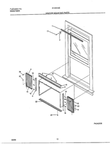 Window Mounting Parts Diagram and Parts List for 5148004E  Frigidaire Air Conditioner