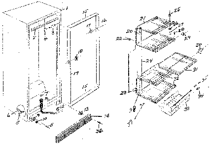 Freezer cabinet Diagram and Parts List for 7577293131  Frigidaire Freezer