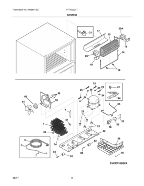05 - SYSTEM Diagram and Parts List for FFTR2021TD0  Frigidaire Refrigerator