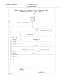 Wiring Schematic Diagram and Parts List for FFTR2021QB2  Frigidaire Refrigerator