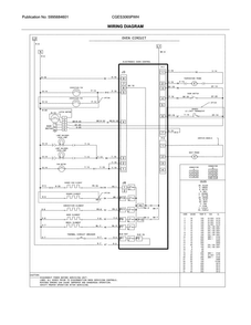 Wiring Diagram Diagram and Parts List for CGES3065PWH  Frigidaire Range
