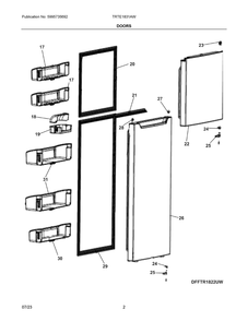 Doors Diagram and Parts List for TRTE1831AW  Frigidaire Refrigerator