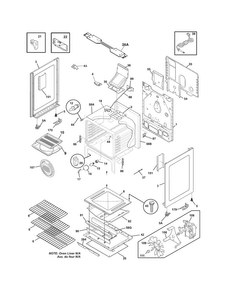 Body Diagram and Parts List for LGGF3044LFF  Frigidaire Range