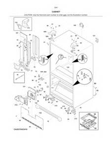 Cabinet Diagram and Parts List for 2537041341A  Kenmore Refrigerator