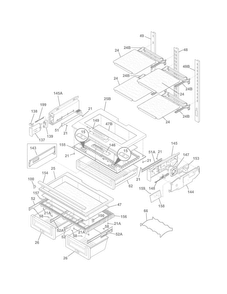 Shelves Diagram and Parts List for EI23BC80KS2  Electrolux Refrigerator
