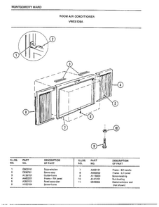 Room Air Conditioner Page 7 Diagram and Parts List for 5128A  Frigidaire Air Conditioner