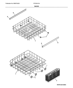 Racks Diagram and Parts List for FFCD2413UB4A  Frigidaire Dishwasher