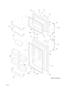 Doors Diagram and Parts List for FRT21HS8PS4  Frigidaire Refrigerator