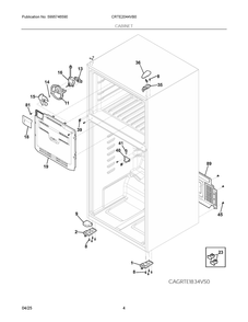 Cabinet Diagram and Parts List for CRTE2044VB0  Frigidaire Refrigerator