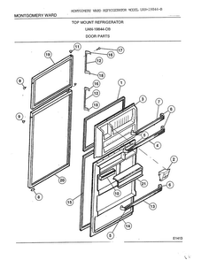Door Parts Diagram and Parts List for 19844B  Frigidaire Refrigerator