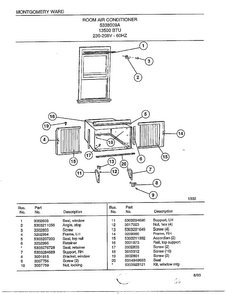 Room Air Conditioner Page 6 Diagram and Parts List for 4338009A  Frigidaire Air Conditioner