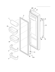 Refrigerator Door Diagram and Parts List for FPHS2386LF3  Frigidaire Refrigerator