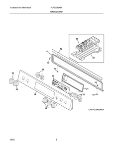 Backguard Diagram and Parts List for FCFG3062ASA  Electrolux Range