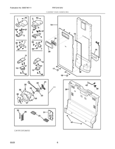 Cabinet/Air Handling Diagram and Parts List for FRFG1813AV  Frigidaire Refrigerator