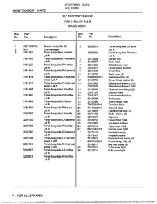 30` Basic Body Page 2 Diagram and Parts List for 4460B  Frigidaire Range