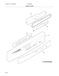 Control Panel Diagram and Parts List for FFBD2406NB9B  Frigidaire Dishwasher