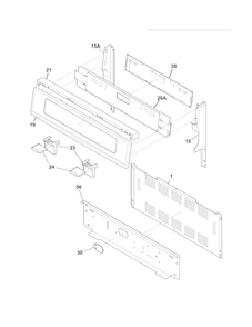 Backguard Diagram and Parts List for FPEF3081MFC  Frigidaire Range