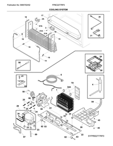 Cooling System Diagram and Parts List for FPBC2277RF5  Frigidaire Refrigerator