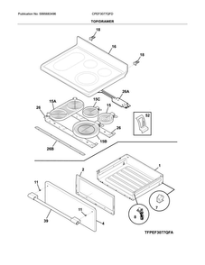 Top/drawer Diagram and Parts List for CPEF3077QFD  Frigidaire Range