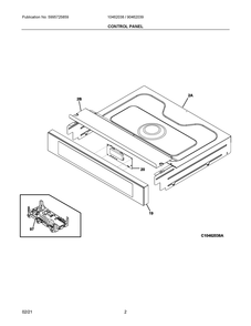 Control Panel Diagram and Parts List for 90462039A  Frigidaire Range