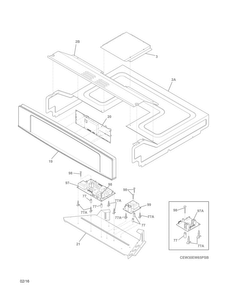 Control Panel Diagram and Parts List for EI30EW45PSB  Electrolux Wall Oven