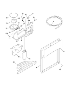 Ice & Water Dispenser Diagram and Parts List for WWSS2601KW8  Westinghouse Refrigerator