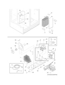 System Diagram and Parts List for FGHC2331PFAA  Frigidaire Refrigerator