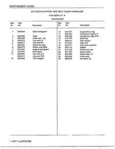 Gas Self Clean Hi Broiler/backguard Page 2 Diagram and Parts List for 2899A  Frigidaire Range