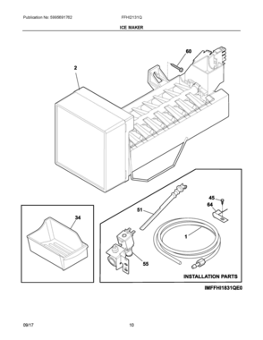 06 - ICE MAKER Diagram and Parts List for FFHI2131QE2  Frigidaire Refrigerator
