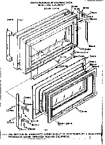Door Parts Diagram and Parts List for 5648568410  Kenmore Microwave