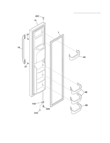 Freezer Door Diagram and Parts List for FFHS2322MQ5  Frigidaire Refrigerator
