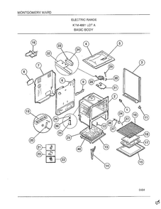 Basic Body Diagram and Parts List for 4881  Frigidaire Range