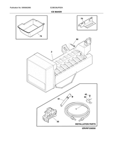 Ice Maker Diagram and Parts List for E23BC68JPSDA  Electrolux Refrigerator