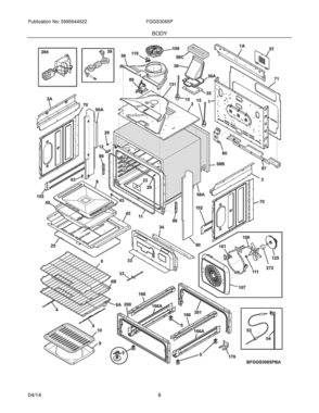 07 - BODY Diagram and Parts List for FGGS3065PBB  Frigidaire Range