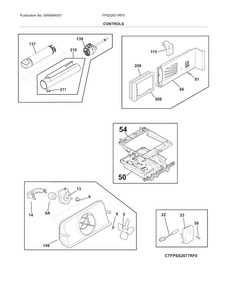 Controls Diagram and Parts List for FPSS2677RF0  Frigidaire Refrigerator