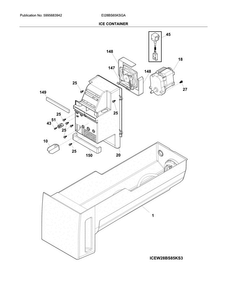 Ice Container Diagram and Parts List for EI28BS65KSGA  Electrolux Refrigerator