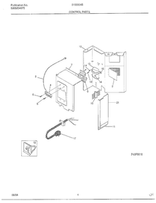 Control Parts Diagram and Parts List for 5193004B  Frigidaire Air Conditioner