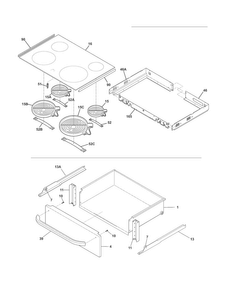Top/drawer Diagram and Parts List for FFES3025LSD  Frigidaire Range