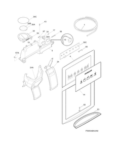 Ice & Water Dispenser Diagram and Parts List for DFHS2313MFCA  Frigidaire Refrigerator