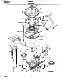 MOTOR / TUB Diagram and Parts List for FWS445RFT2  Frigidaire Washer