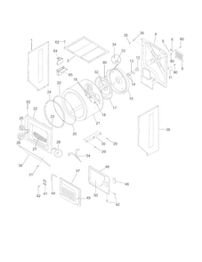Upper Cabinet/drum Heater Diagram and Parts List for 41797812704  Kenmore Washer Dryer Combo