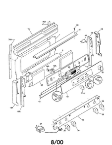 Backguard Diagram and Parts List for FGF379WECP  Frigidaire Range