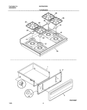 TOP / DRAWER Diagram and Parts List for GGF354CHSE  Gibson Range