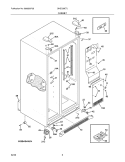 CABINET Diagram and Parts List for GHSC39ETJB3  Frigidaire Refrigerator